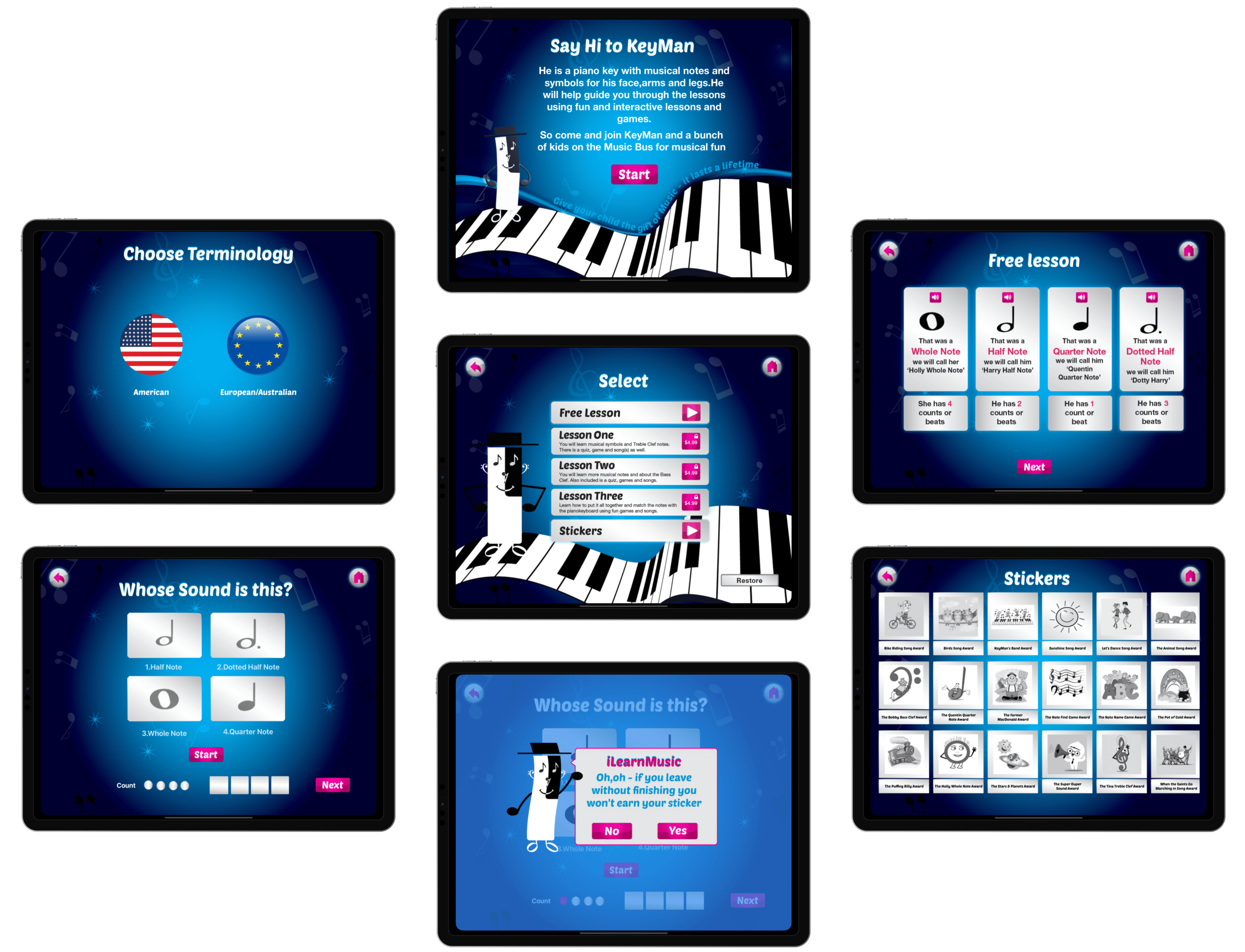 iLearn Music Wireframe